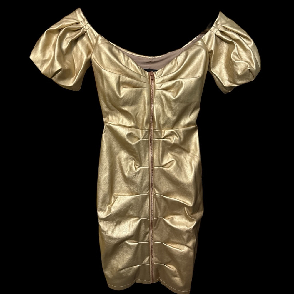 Zoe Mini Dress in Gold by NOOKIE from Revolve Size XS NWT - Picture 2 of 5